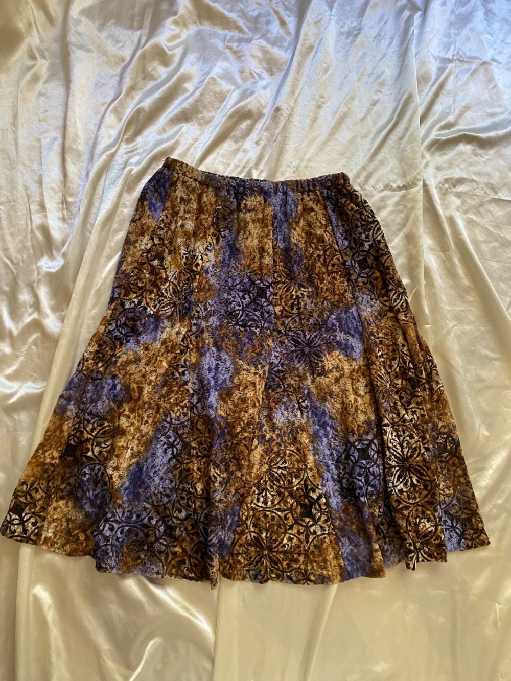 Vintage y2k Purple Brown Lace Midi Skirt Whimsygoth Fairycore Medium
